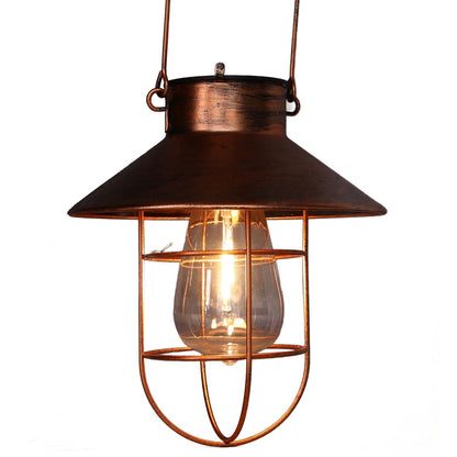 Solar Hanging Light Decorative Iron Frame LED Outdoor Retro Lantern for Garden Yard Porch V1294-YM0523-3111210487311