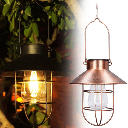 Solar Hanging Light Decorative Iron Frame LED Outdoor Retro Lantern for Garden Yard Porch V1294-YM0523-3111210487311