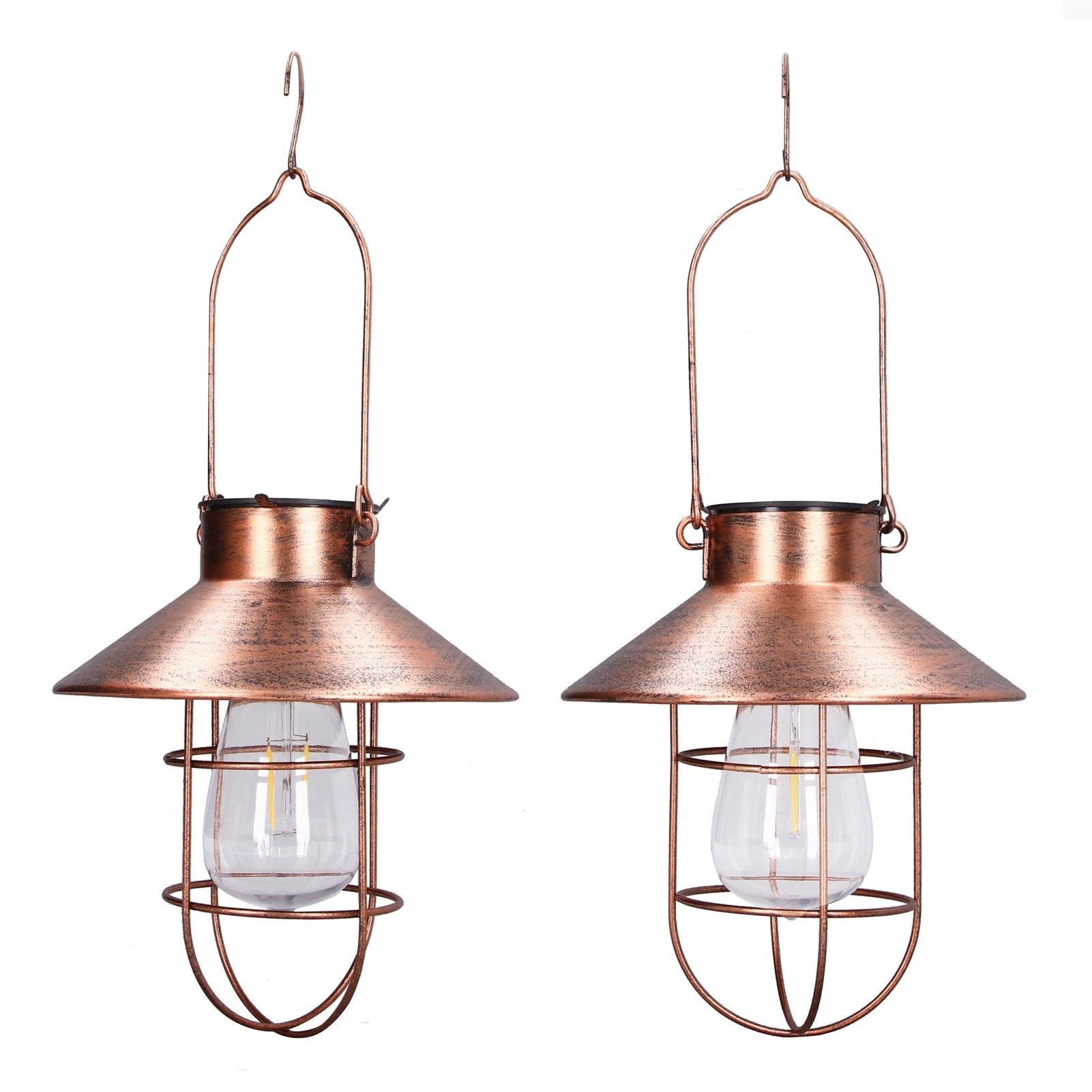 Solar Hanging Light Decorative Iron Frame LED Outdoor Retro Lantern for Garden Yard Porch V1294-YM0523-3111210487311