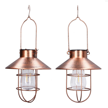 Solar Hanging Light Decorative Iron Frame LED Outdoor Retro Lantern for Garden Yard Porch V1294-YM0523-3111210487311