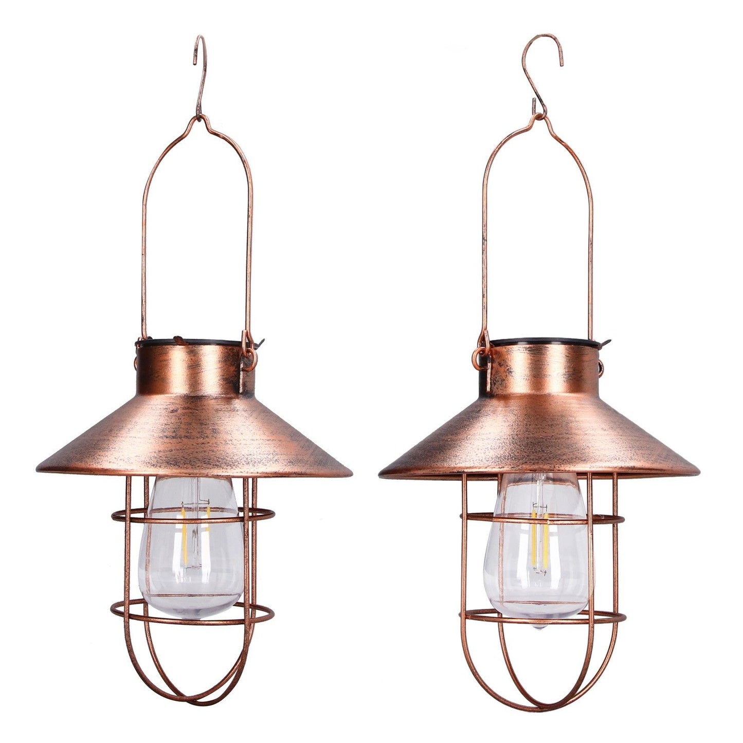 Solar Hanging Light Decorative Iron Frame LED Outdoor Retro Lantern for Garden Yard Porch V1294-YM0523-3111210487311