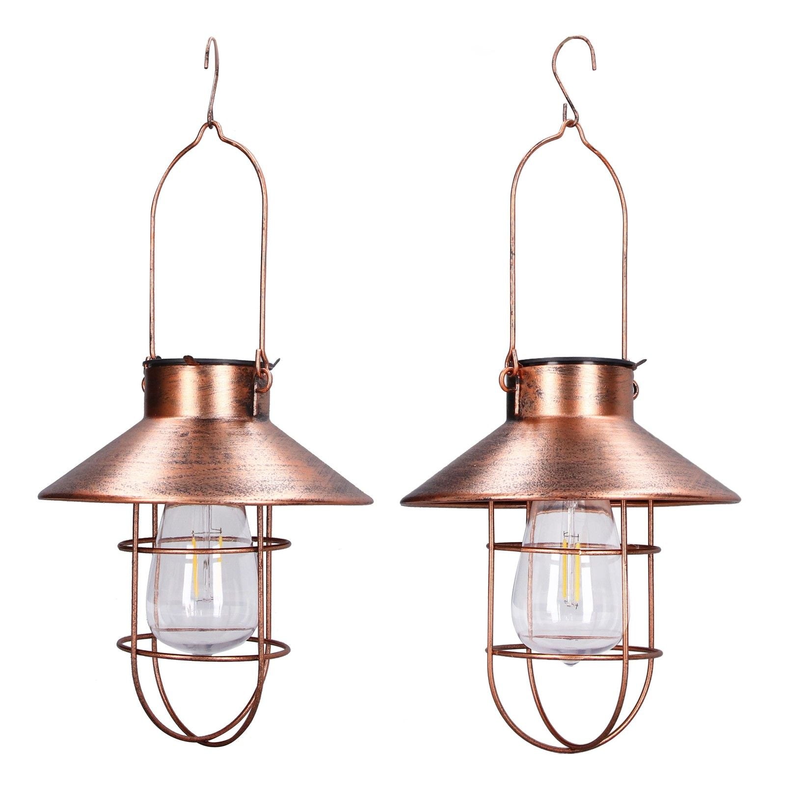 Solar Hanging Light Decorative Iron Frame LED Outdoor Retro Lantern for Garden Yard Porch V1294-YM0523-3111210487311