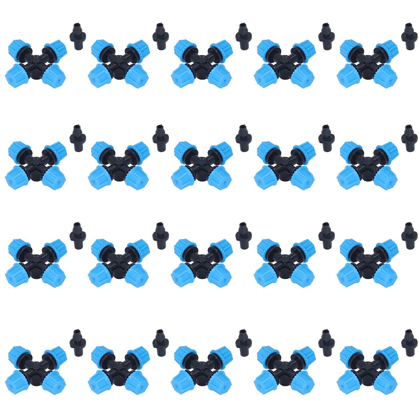 20Pcs Cross Spray Nozzle Irrigation Cross Atomization Micro Nozzle for Lawn Garden Terrace V1294-YM0523-3111210496811