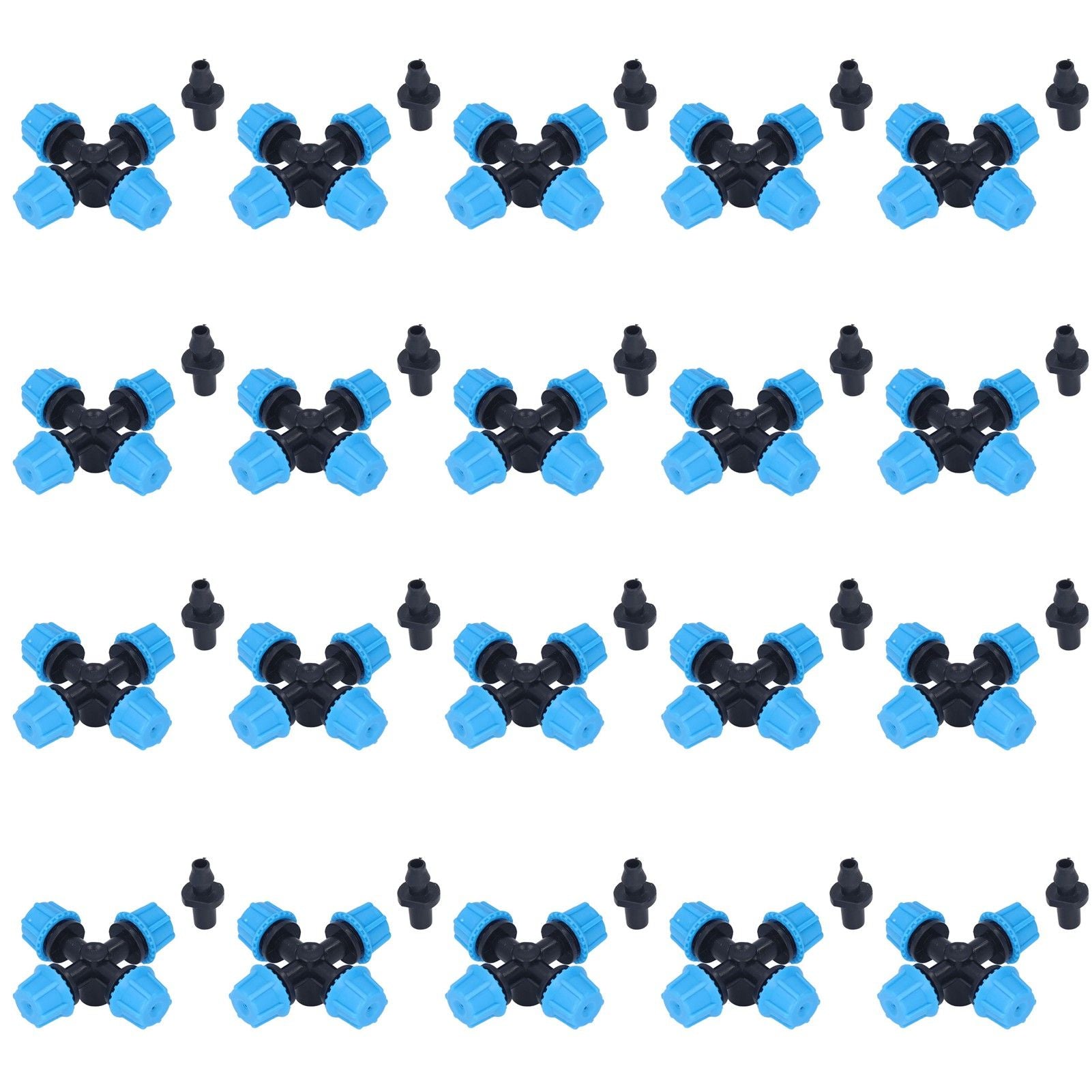 20Pcs Cross Spray Nozzle Irrigation Cross Atomization Micro Nozzle for Lawn Garden Terrace V1294-YM0523-3111210496811