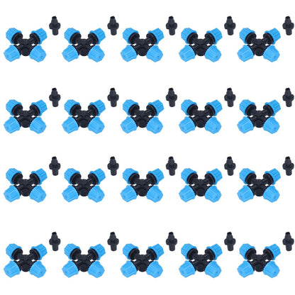 20Pcs Cross Spray Nozzle Irrigation Cross Atomization Micro Nozzle for Lawn Garden Terrace V1294-YM0523-3111210496811