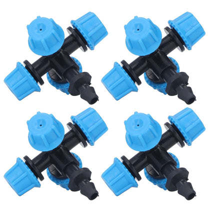 20Pcs Cross Spray Nozzle Irrigation Cross Atomization Micro Nozzle for Lawn Garden Terrace V1294-YM0523-3111210496811