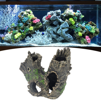 Aquarium Tree Stump Hole Exquisite Shrimp Dodging House Hollow Tree Hole Resin Crafts Decorations V1294-YM0523-3111210499611