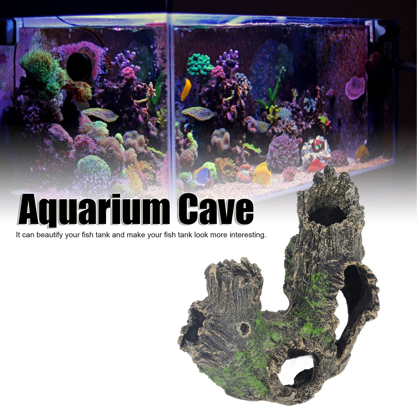 Aquarium Tree Stump Hole Exquisite Shrimp Dodging House Hollow Tree Hole Resin Crafts Decorations V1294-YM0523-3111210499611