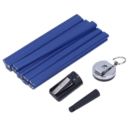 7in Carpenter Pencil Set with Sharpener Flat Octagonal Woodworking Pencil Wood Marking Pencil for Carpentry V1294-YM0523-3111210503511