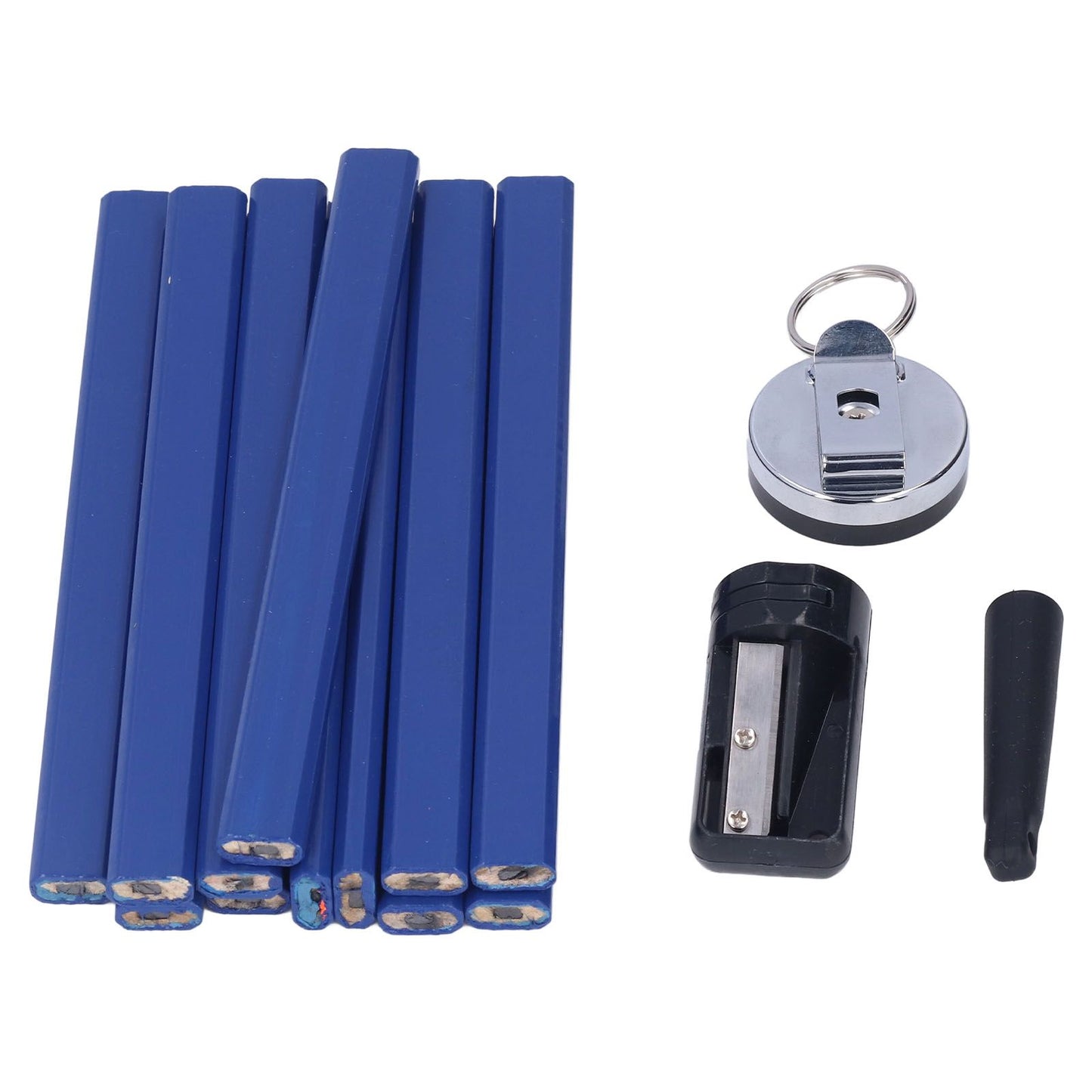 7in Carpenter Pencil Set with Sharpener Flat Octagonal Woodworking Pencil Wood Marking Pencil for Carpentry V1294-YM0523-3111210503511