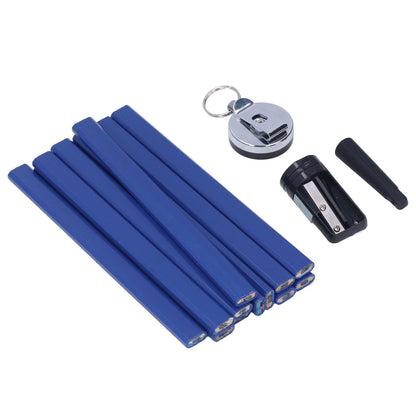 7in Carpenter Pencil Set with Sharpener Flat Octagonal Woodworking Pencil Wood Marking Pencil for Carpentry V1294-YM0523-3111210503511