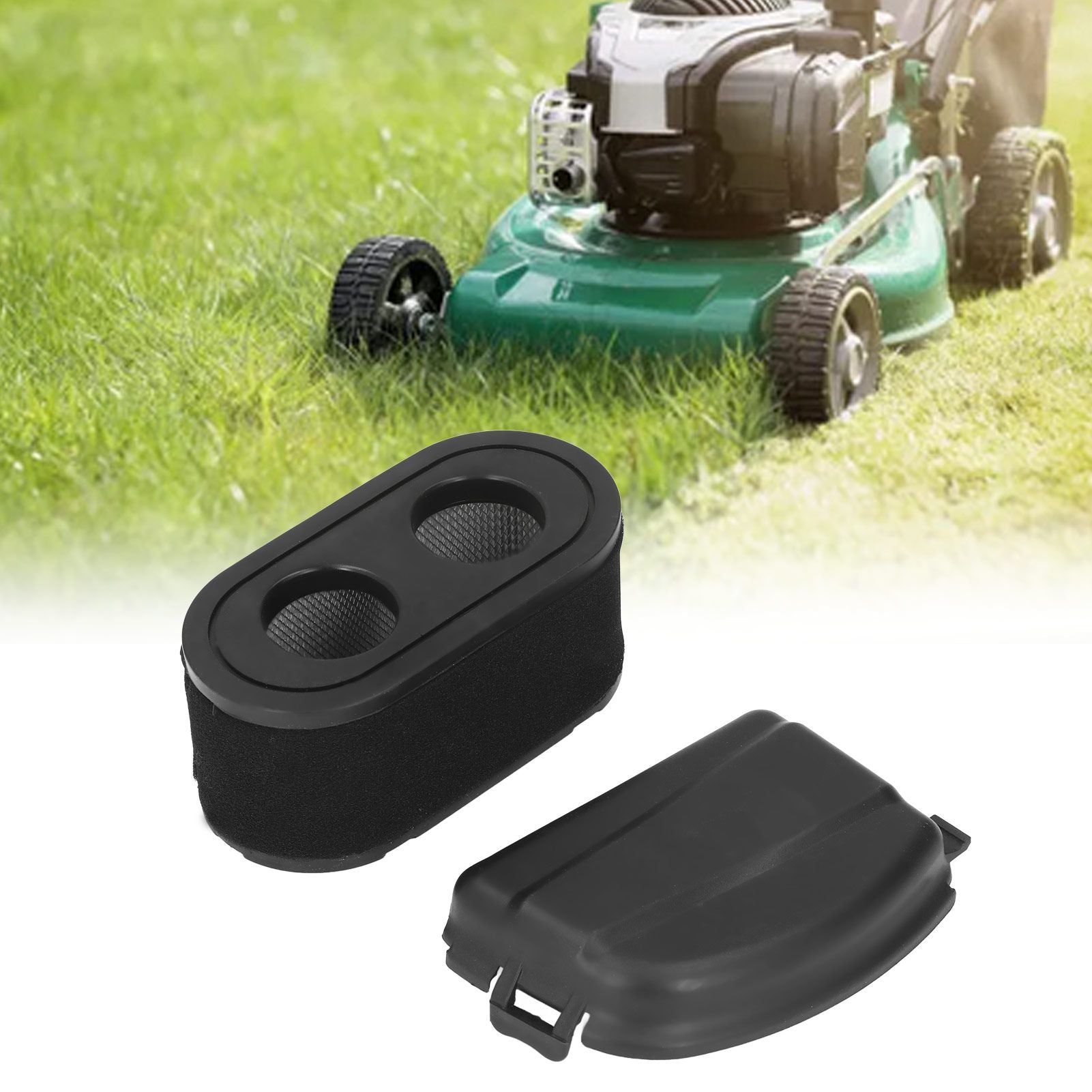 Air Cleaner with Cover Kit 594106 Plastics Black Wearproof Replacement for Lawn Mower Engine V1294-YM0523-3111210503611