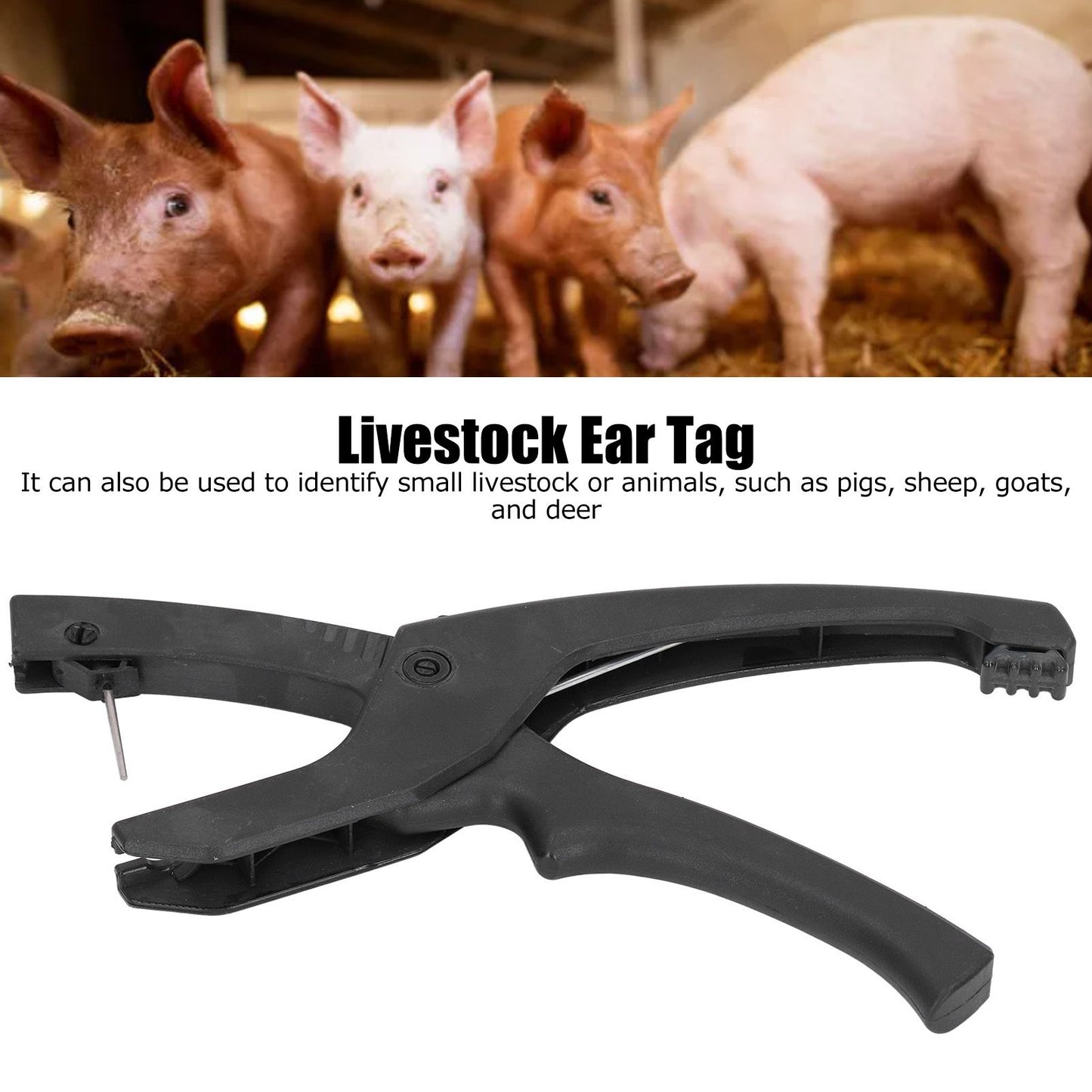 Ear Tag Pliers Antibacterial Automatic Springback Energy Saving TPU Ear Tag Applicator for Pigs Sheep Goats V1294-YM0523-3111210506111