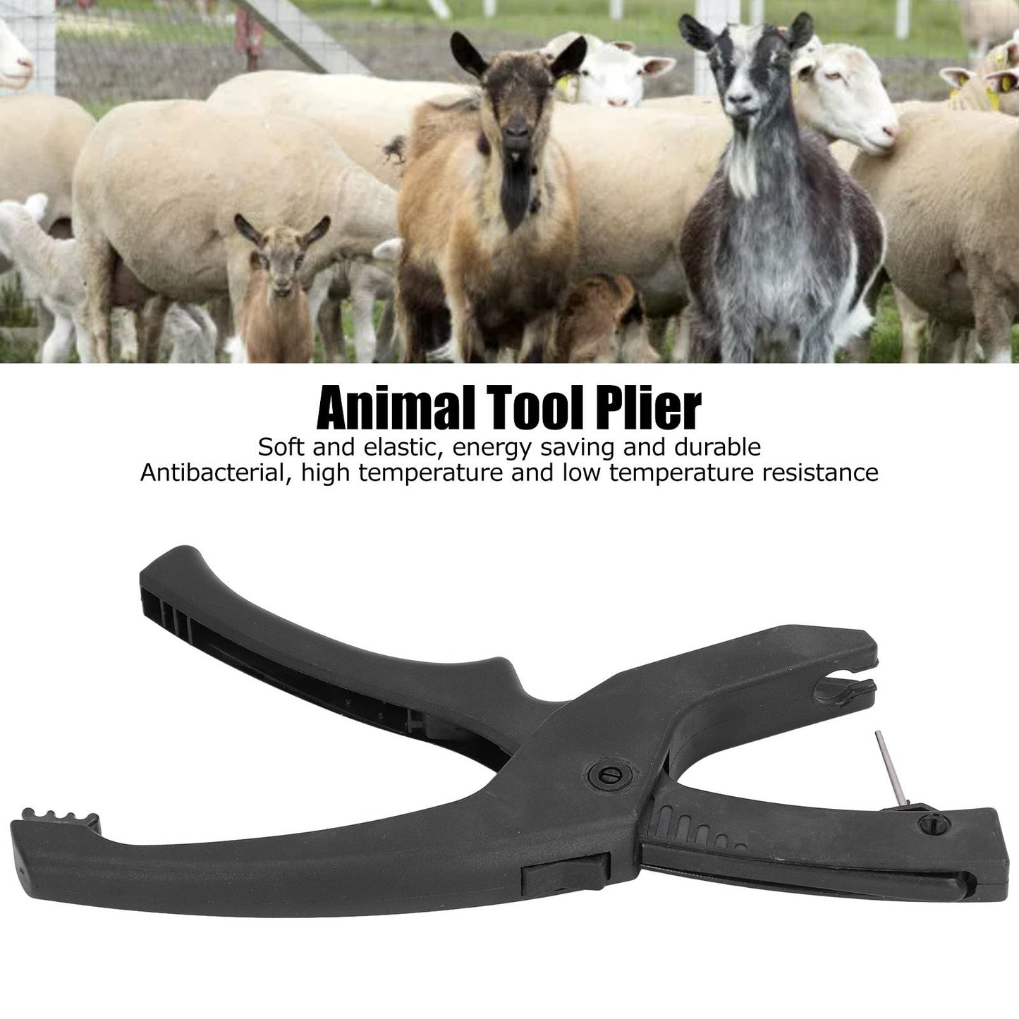 Ear Tag Pliers Antibacterial Automatic Springback Energy Saving TPU Ear Tag Applicator for Pigs Sheep Goats V1294-YM0523-3111210506111