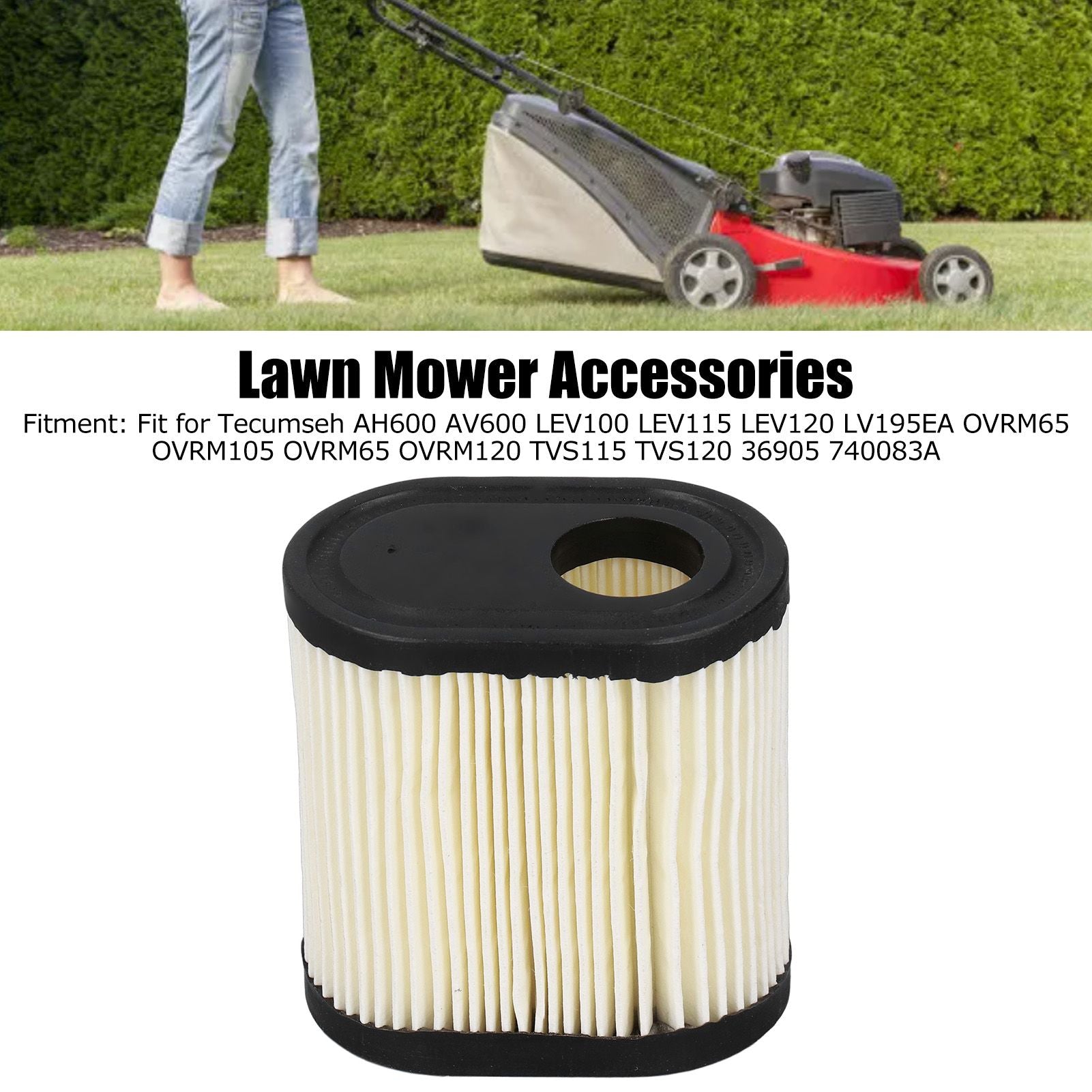 Mower Air Filter Assembly Garden Lawn Mower Filter Accessories for Tecumseh 36905 740083A V1294-YM0523-3111210506611