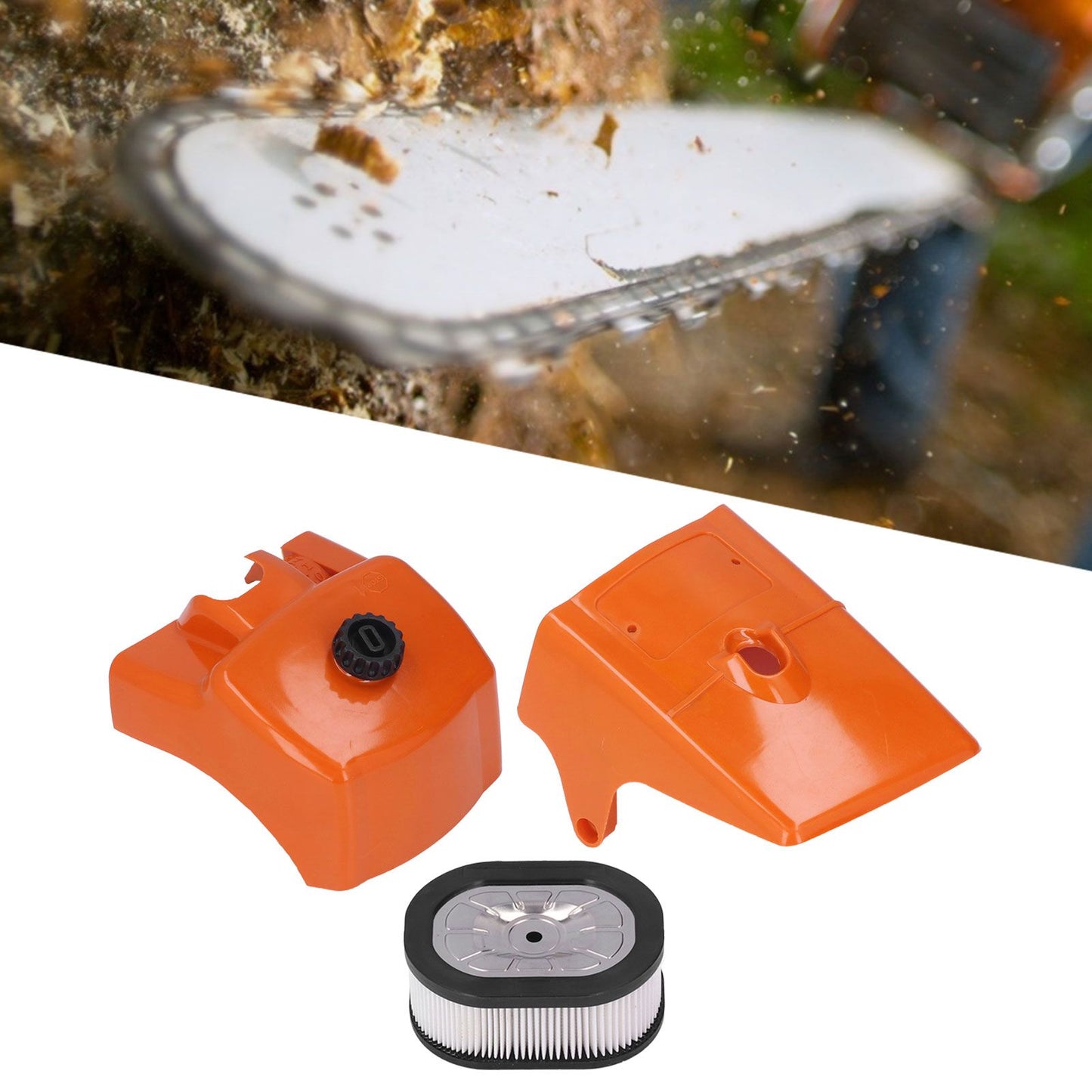 Air Filter with Cylinder Cover Set Plastic Replacement for Stihl 066 MS660 MS650 Chainsaw 000 120 1654 V1294-YM0523-3111210507511