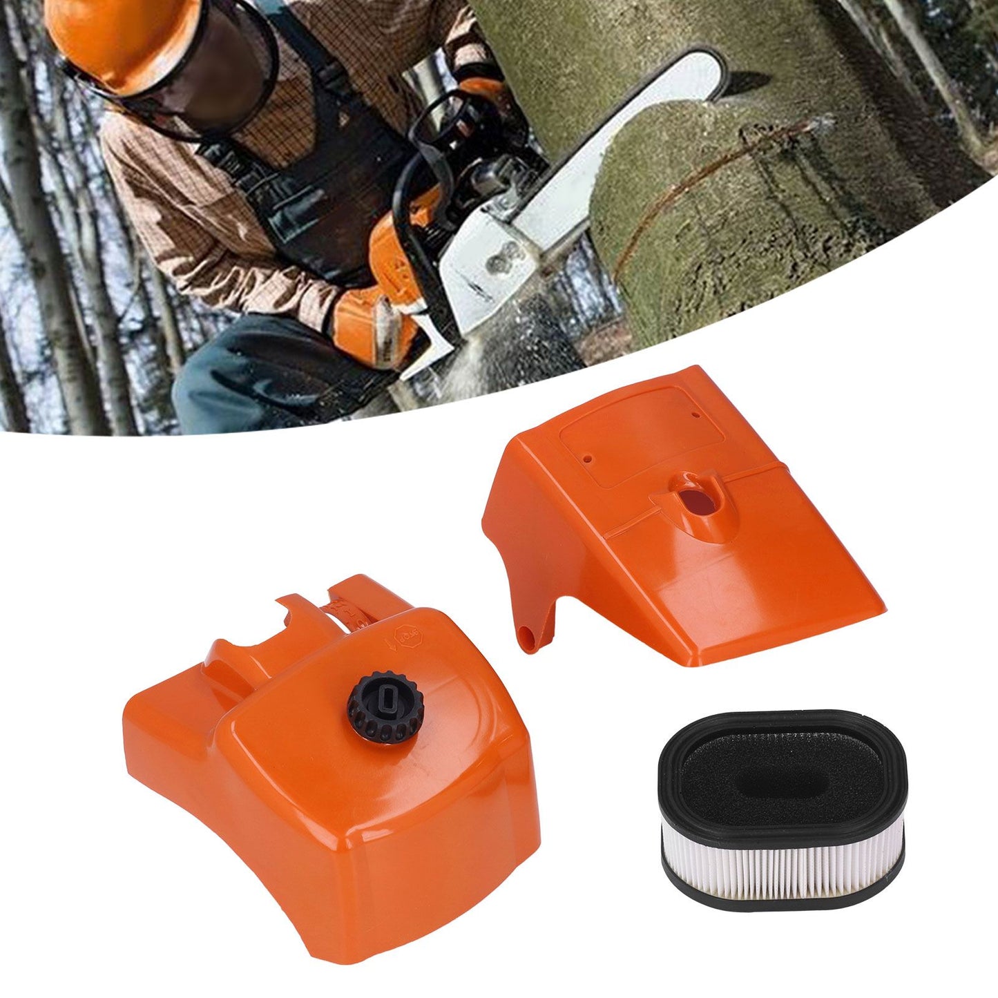 Air Filter with Cylinder Cover Set Plastic Replacement for Stihl 066 MS660 MS650 Chainsaw 000 120 1654 V1294-YM0523-3111210507511