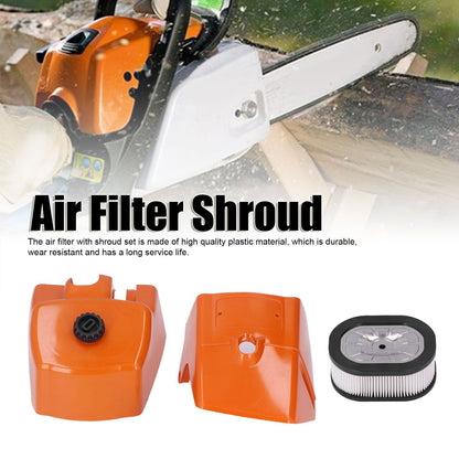 Air Filter with Cylinder Cover Set Plastic Replacement for Stihl 066 MS660 MS650 Chainsaw 000 120 1654 V1294-YM0523-3111210507511