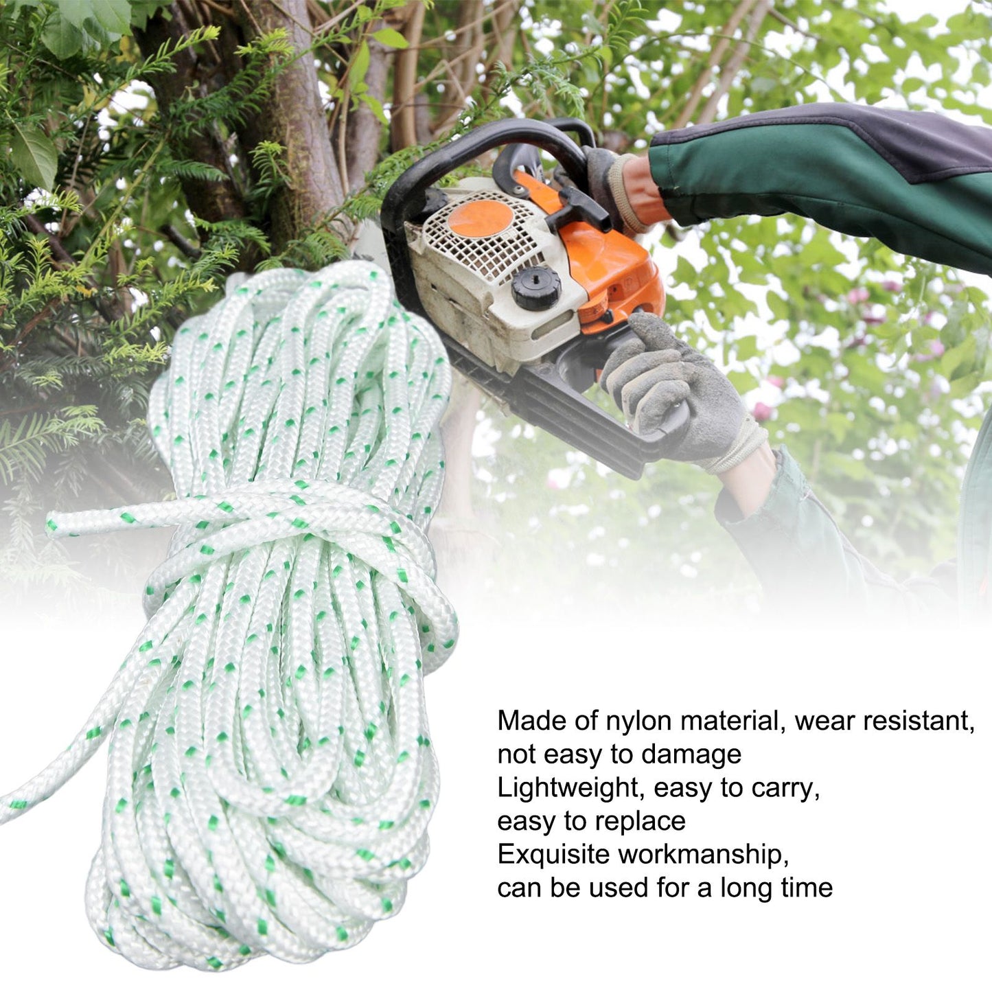3.5MM Nylon Starter Rope Wear Resistant Garden Chainsaw Starter Pull Cord for Craftsman Lawn Mower8m / 26.2ft V1294-YM0523-3111210508011