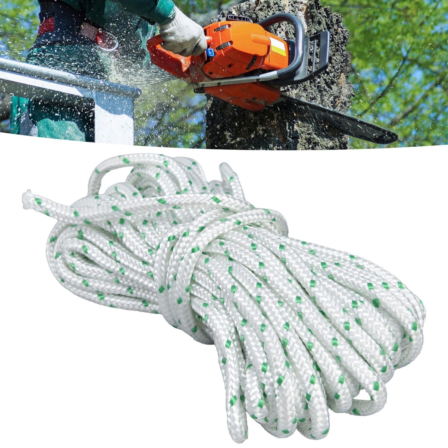 4.5mmx10m Recoil Starter Rope Nylon Garden Chainsaw Starter Pull Cord for Husqvarna Lawn Mower V1294-YM0523-3111210508311