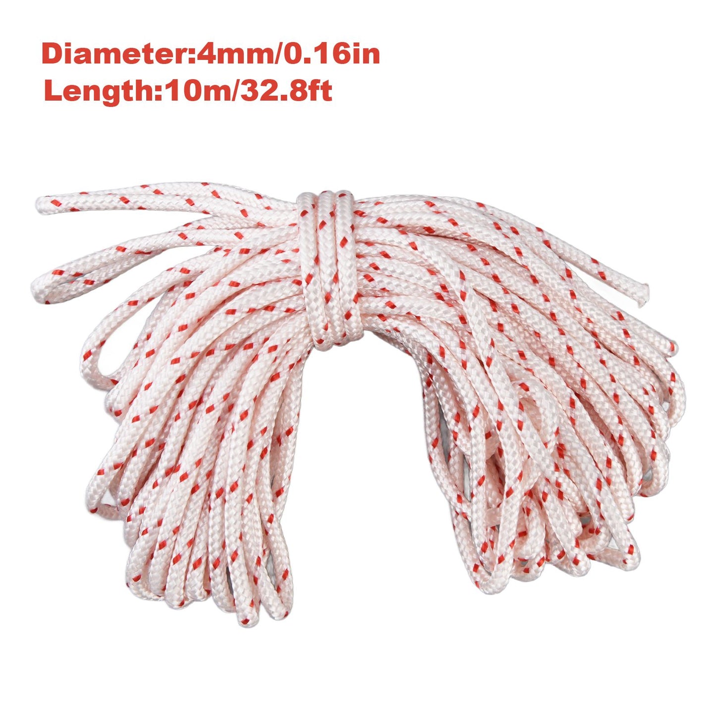 10M Nylon Starter Rope Lawn Mower Chainsaw Trimmer Starter Rope Pull Cord Replacement for STIHL4mm / 0.16in V1294-YM0523-3111210508513