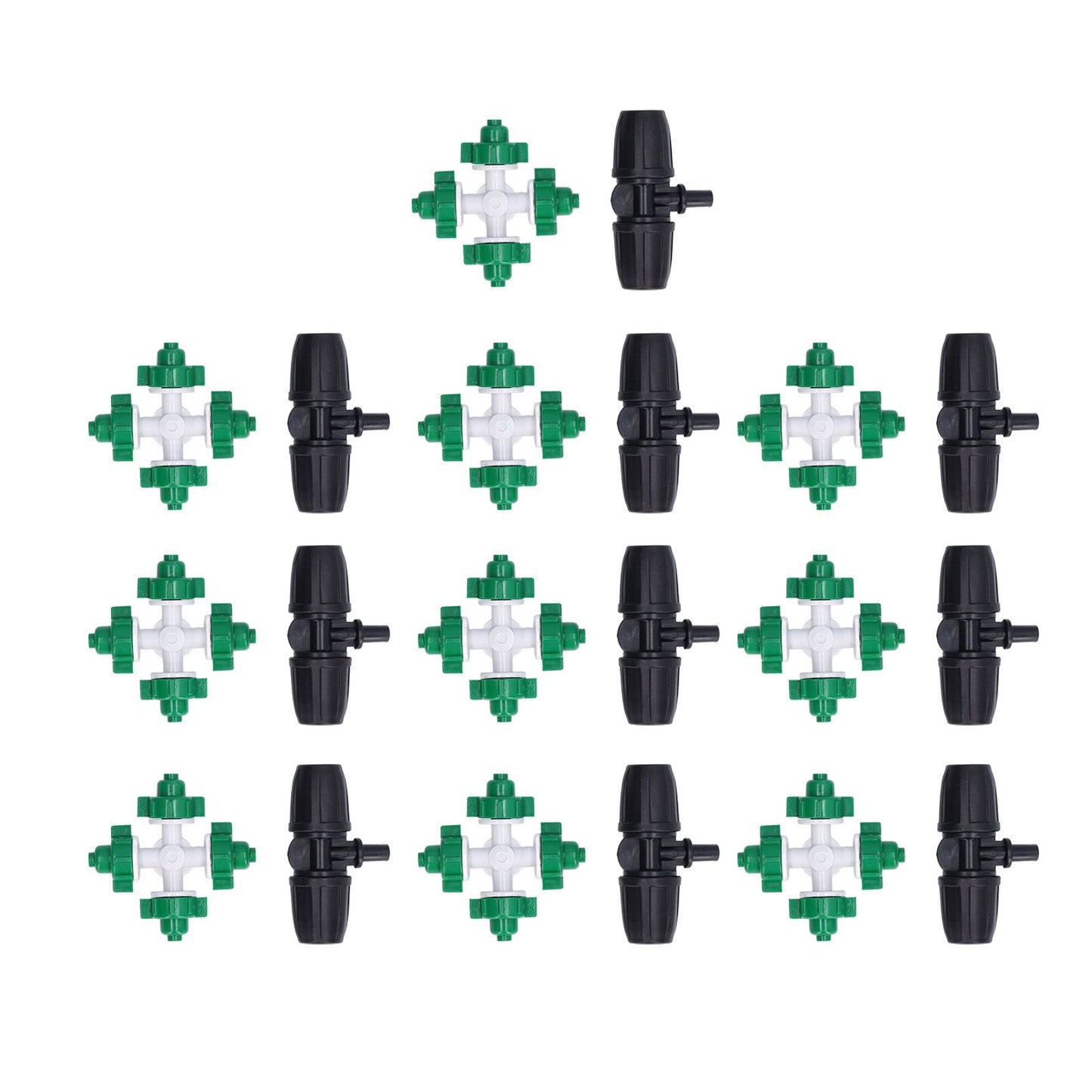 10 Sets Misting Nozzle Plastic Atomizing Cross Sprayer Accessory Kit for Irrigation V1294-YM0523-3111210509511