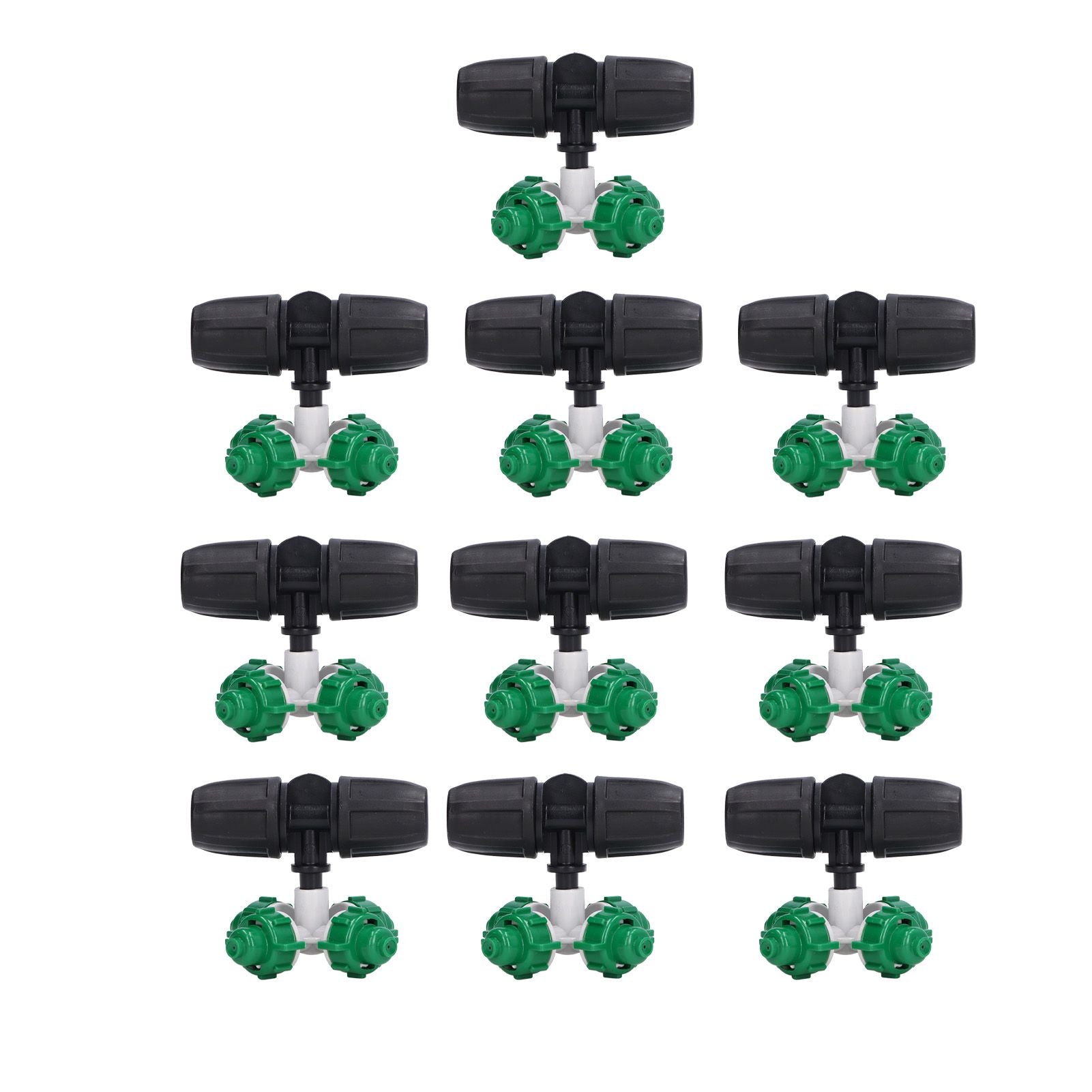 10 Sets Misting Nozzle Plastic Atomizing Cross Sprayer Accessory Kit for Irrigation V1294-YM0523-3111210509511