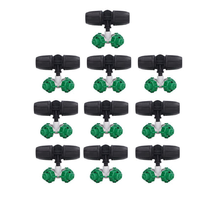 10 Sets Misting Nozzle Plastic Atomizing Cross Sprayer Accessory Kit for Irrigation V1294-YM0523-3111210509511