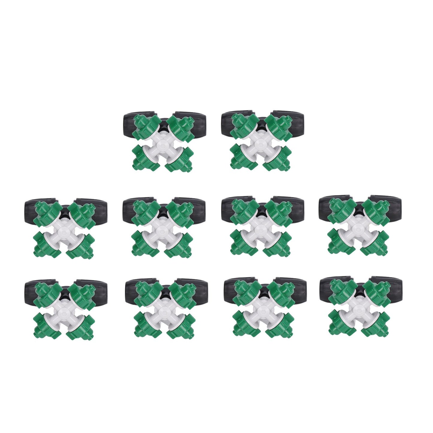 10 Sets Misting Nozzle Plastic Atomizing Cross Sprayer Accessory Kit for Irrigation V1294-YM0523-3111210509511