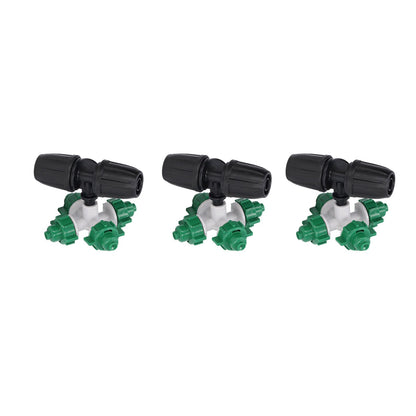 10 Sets Misting Nozzle Plastic Atomizing Cross Sprayer Accessory Kit for Irrigation V1294-YM0523-3111210509511