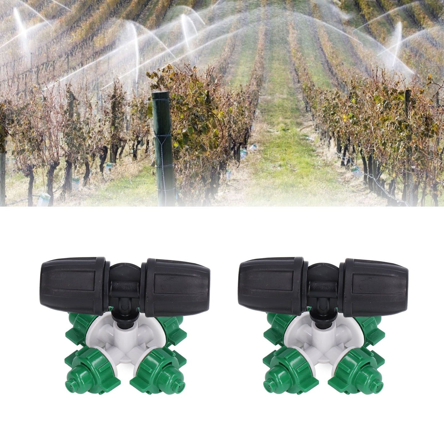 10 Sets Misting Nozzle Plastic Atomizing Cross Sprayer Accessory Kit for Irrigation V1294-YM0523-3111210509511