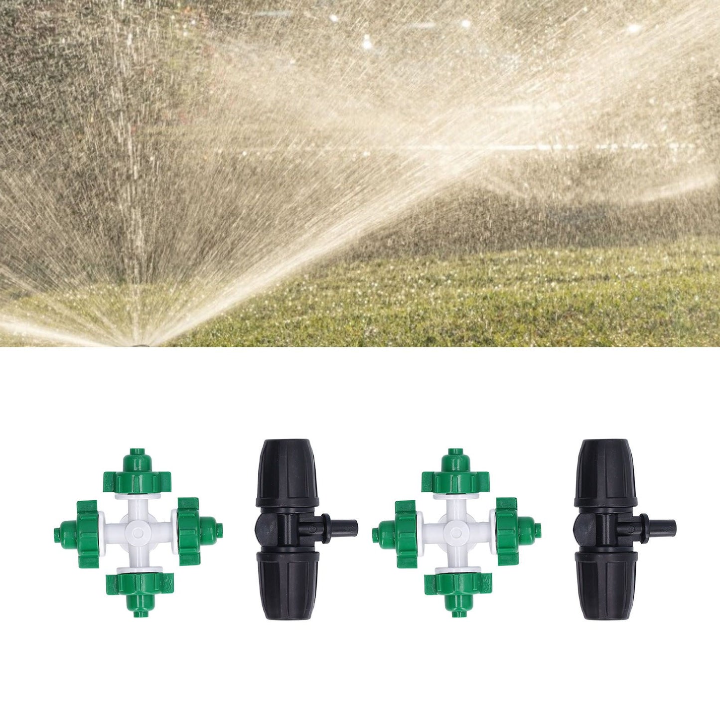 10 Sets Misting Nozzle Plastic Atomizing Cross Sprayer Accessory Kit for Irrigation V1294-YM0523-3111210509511
