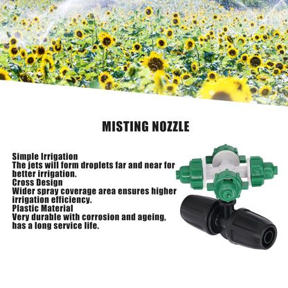 10 Sets Misting Nozzle Plastic Atomizing Cross Sprayer Accessory Kit for Irrigation V1294-YM0523-3111210509511