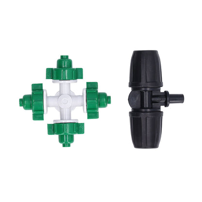 10 Sets Misting Nozzle Plastic Atomizing Cross Sprayer Accessory Kit for Irrigation V1294-YM0523-3111210509511