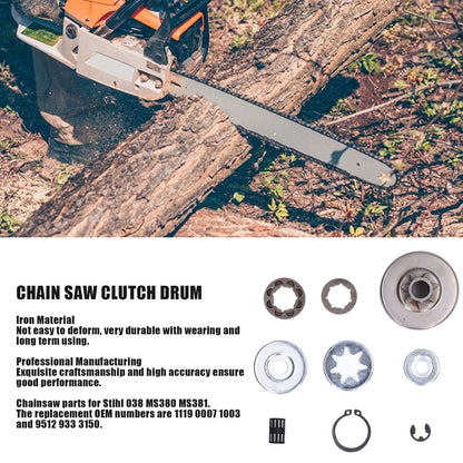 9Pcs Chainsaw Clutch Drum Needle Roller Bearing Kit for Stihl 038 MS380 1119 0007 1003 V1294-YM0523-3111210511411