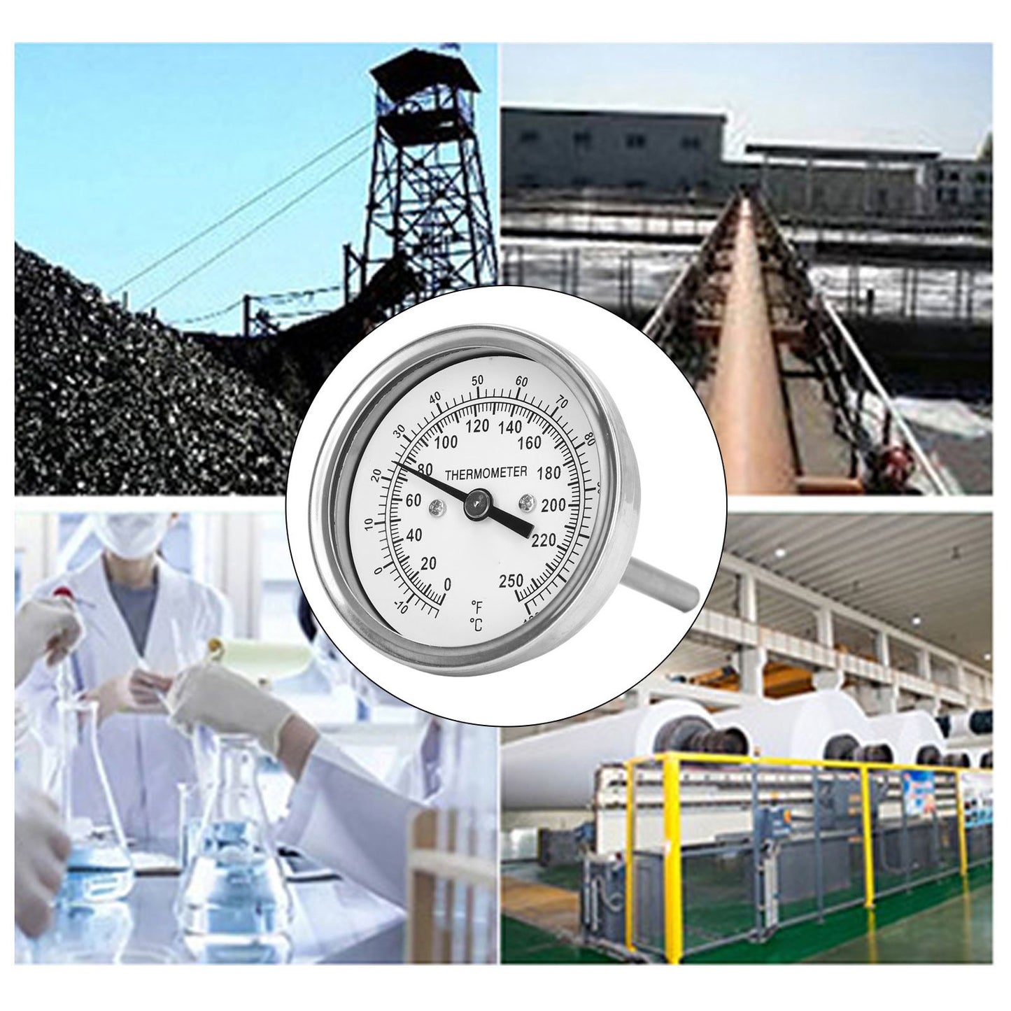 -18-120 degrees C Dial Thermometer Barbecue Oven Bimetallic Thermometer Pointer Type Temperature Gauge V1294-YM0523-3111220000811