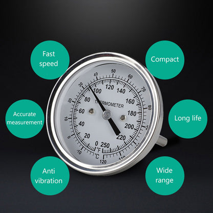 -18-120 degrees C Dial Thermometer Barbecue Oven Bimetallic Thermometer Pointer Type Temperature Gauge V1294-YM0523-3111220000811
