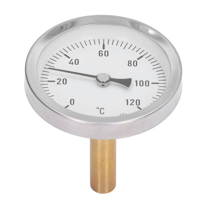63mm Dial Thermometer Barbecue Pointer Type Thermometer 0-120 degrees C Bimetallic Temperature Gauge for V1294-YM0523-3111220001611