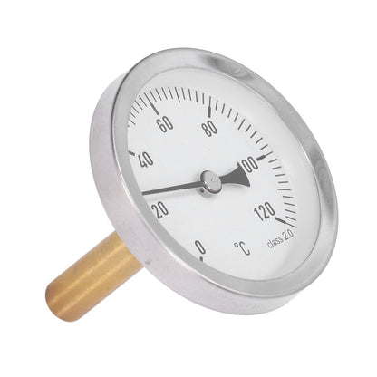63mm Dial Thermometer Barbecue Pointer Type Thermometer 0-120 degrees C Bimetallic Temperature Gauge for V1294-YM0523-3111220001611