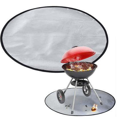 Fire Pit Mat Heat Resistant Grill Deck Protector Double Sided Round Lawn Mat for Outdoor Camping101.5cm / 40in V1294-YM0523-3111220001913
