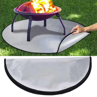 Fire Pit Mat Heat Resistant Grill Deck Protector Double Sided Round Lawn Mat for Outdoor Camping101.5cm / 40in V1294-YM0523-3111220001913