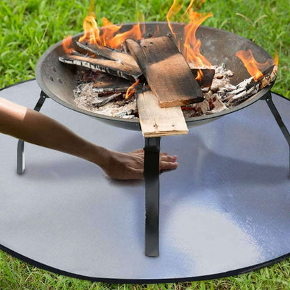 Fire Pit Mat Heat Resistant Grill Deck Protector Double Sided Round Lawn Mat for Outdoor Camping101.5cm / 40in V1294-YM0523-3111220001913