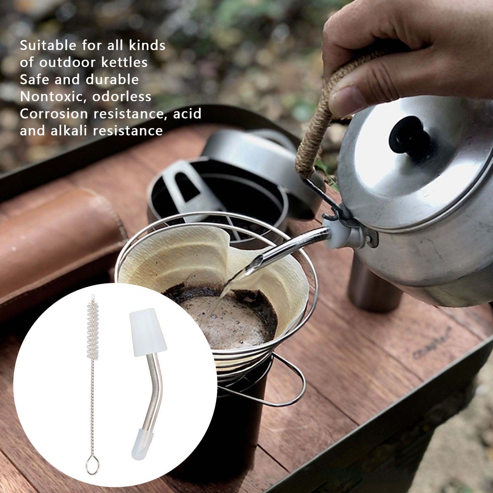 Extended Kettle Spout Corrosion Resistance Safe Harmless Odorless Stainless Steel Outdoor Kettle Spout V1294-YM0523-3111220003611