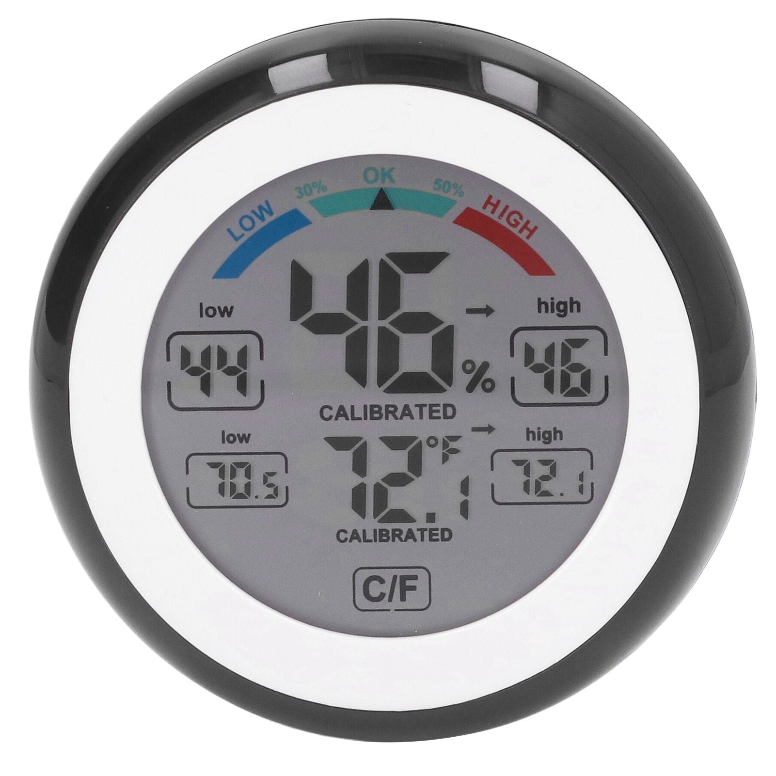 Indoor Outdoor Thermometer Hygrometer Round Touch Screen Wireless Electronic Temperature Humidity Meter with V1294-YM0523-3111220005611