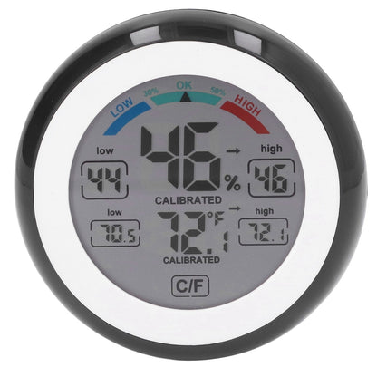 Indoor Outdoor Thermometer Hygrometer Round Touch Screen Wireless Electronic Temperature Humidity Meter with V1294-YM0523-3111220005611