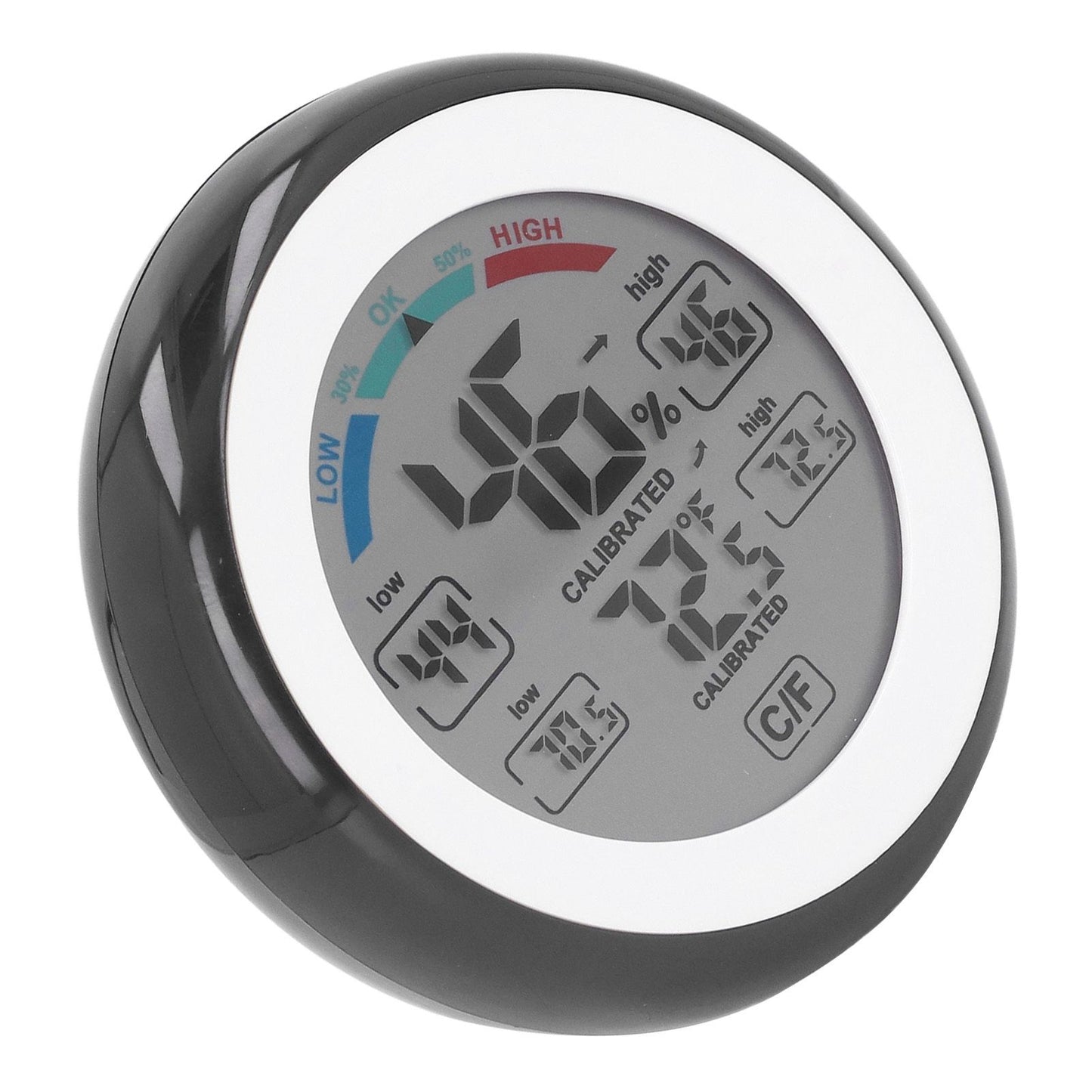 Indoor Outdoor Thermometer Hygrometer Round Touch Screen Wireless Electronic Temperature Humidity Meter with V1294-YM0523-3111220005611