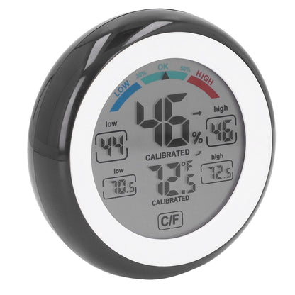 Indoor Outdoor Thermometer Hygrometer Round Touch Screen Wireless Electronic Temperature Humidity Meter with V1294-YM0523-3111220005611