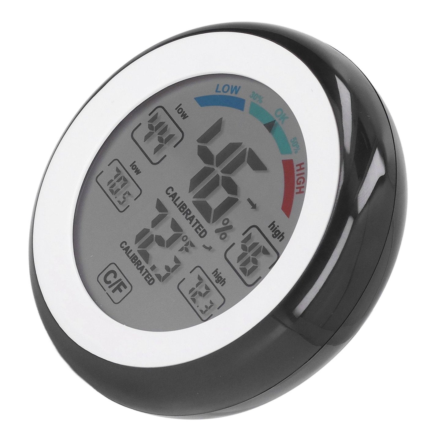 Indoor Outdoor Thermometer Hygrometer Round Touch Screen Wireless Electronic Temperature Humidity Meter with V1294-YM0523-3111220005611