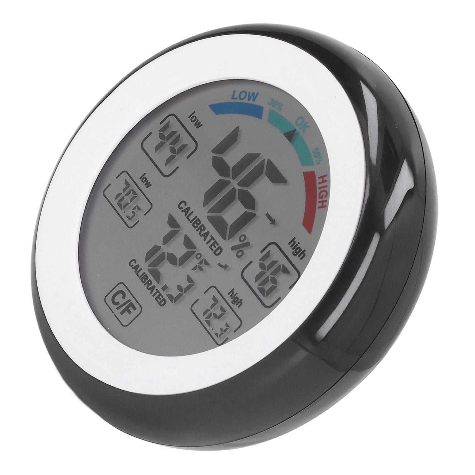 Indoor Outdoor Thermometer Hygrometer Round Touch Screen Wireless Electronic Temperature Humidity Meter with V1294-YM0523-3111220005611