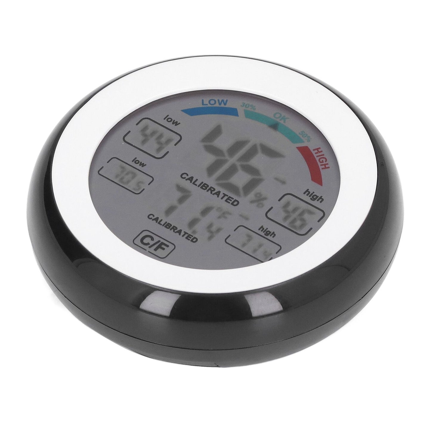 Indoor Outdoor Thermometer Hygrometer Round Touch Screen Wireless Electronic Temperature Humidity Meter with V1294-YM0523-3111220005611